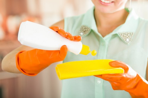 Carpets cleaner in Westhampstead using extraction cleaning on a hallway carpet