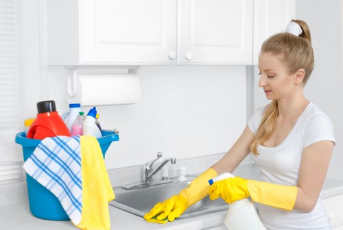 Professional office cleaning tasks in a Westhampstead workspace