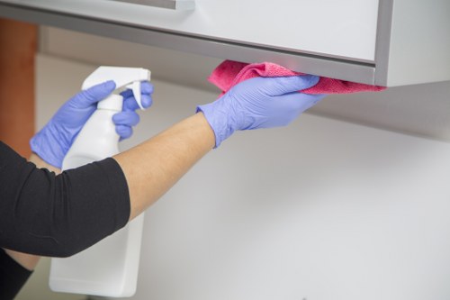 Customer choosing a secure payment method for carpet cleaning service